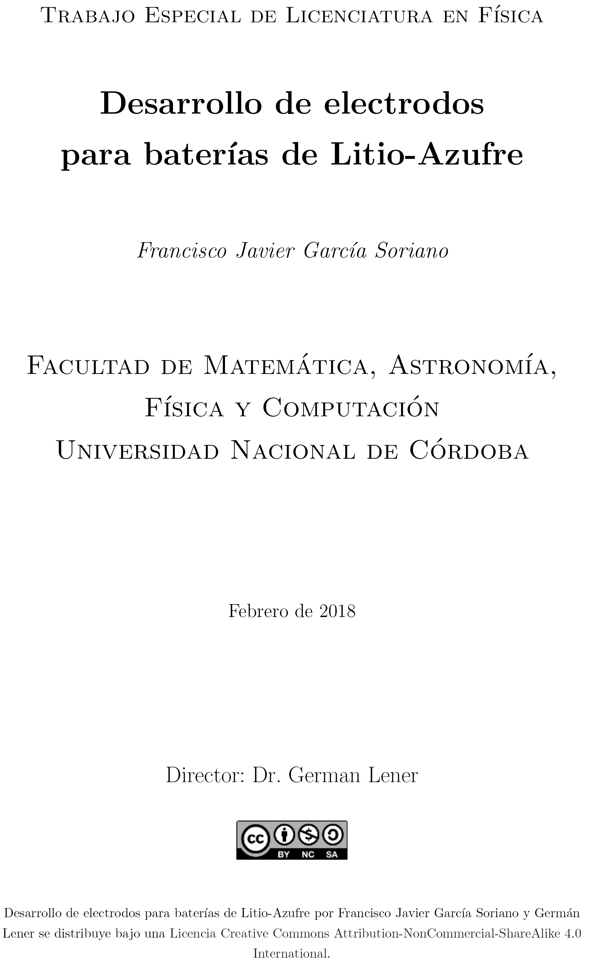 Desarrollo de electrodos para baterías de Litio-Azufre