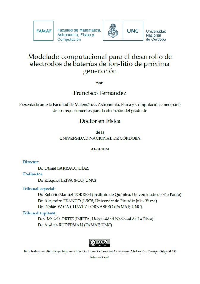 Modelado computacional para el desarrollo de electrodos de baterías de ion-litio de próxima generación